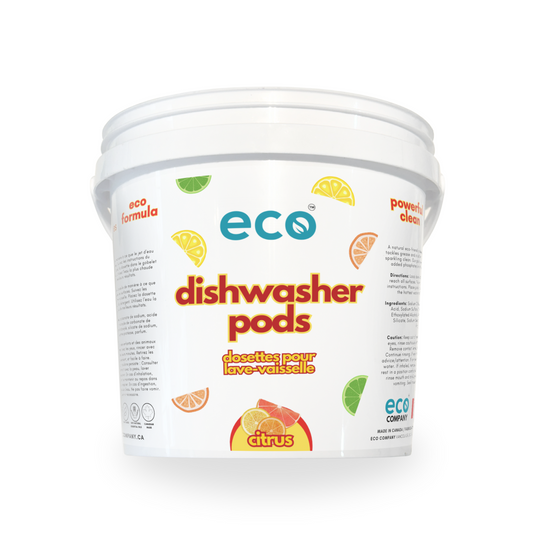 Eco Company - Dishwasher Pods. Small refillable bucket, perfect for retail.