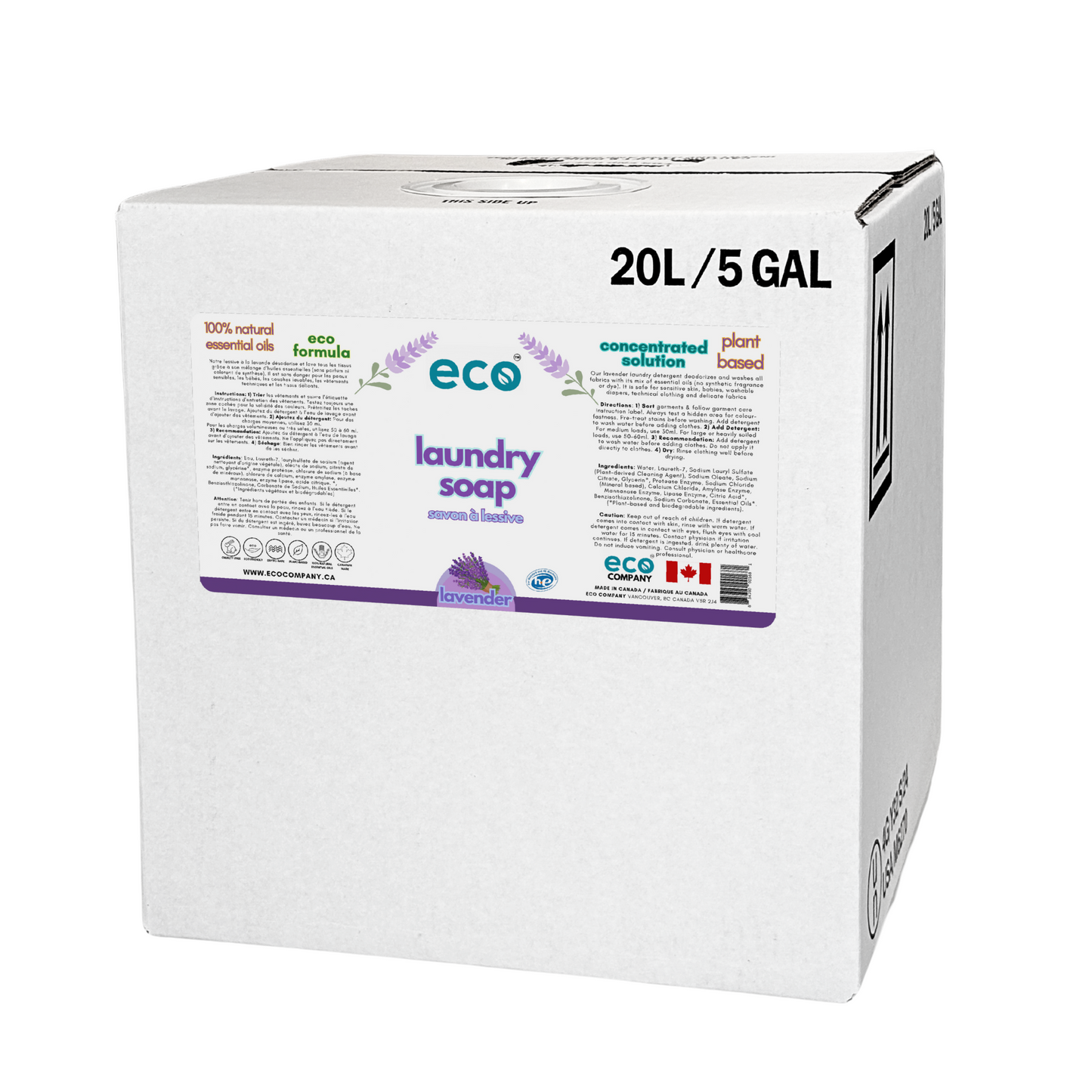Refill box of Eco Laundry Soap - Lavender.