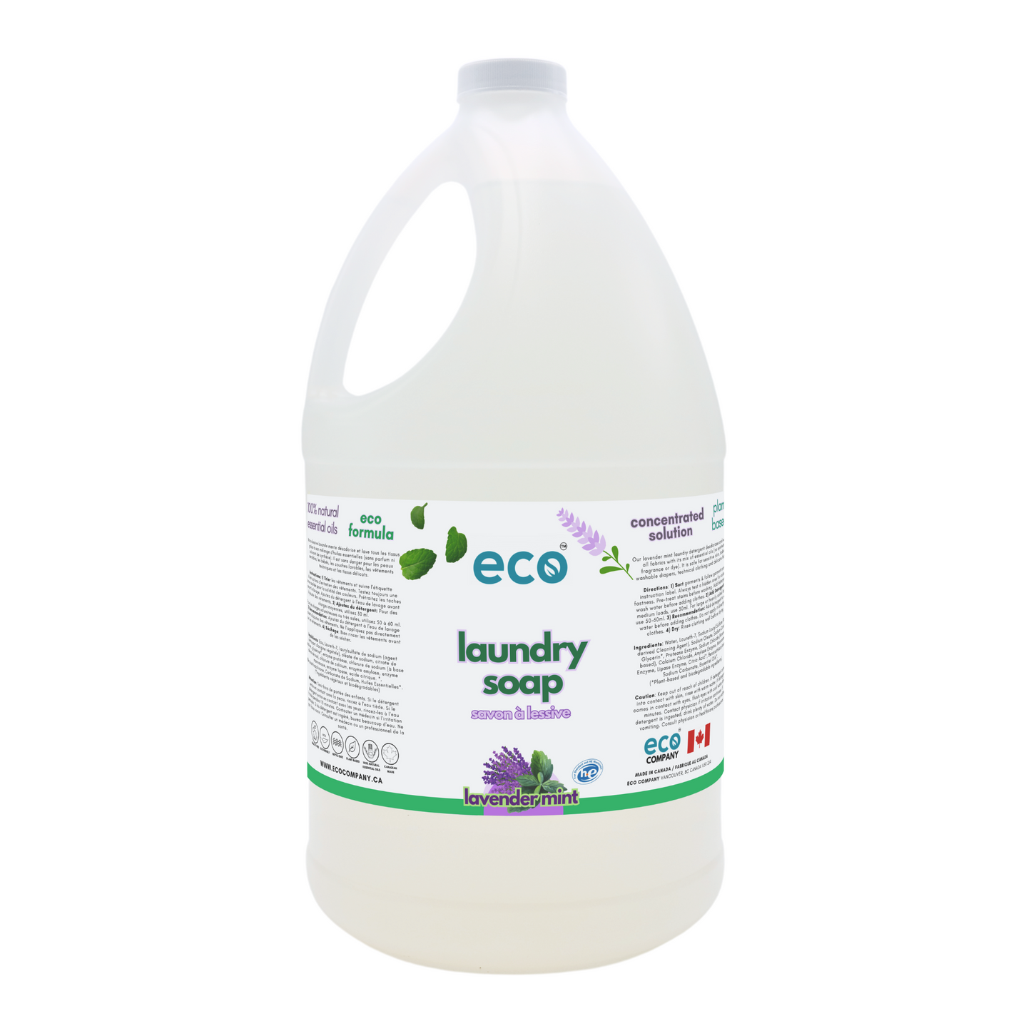 Eco-friendly laundry soap rosemary mint in a 4 liter jug for wholesale, perfect for families to bulk up on laundry soap.