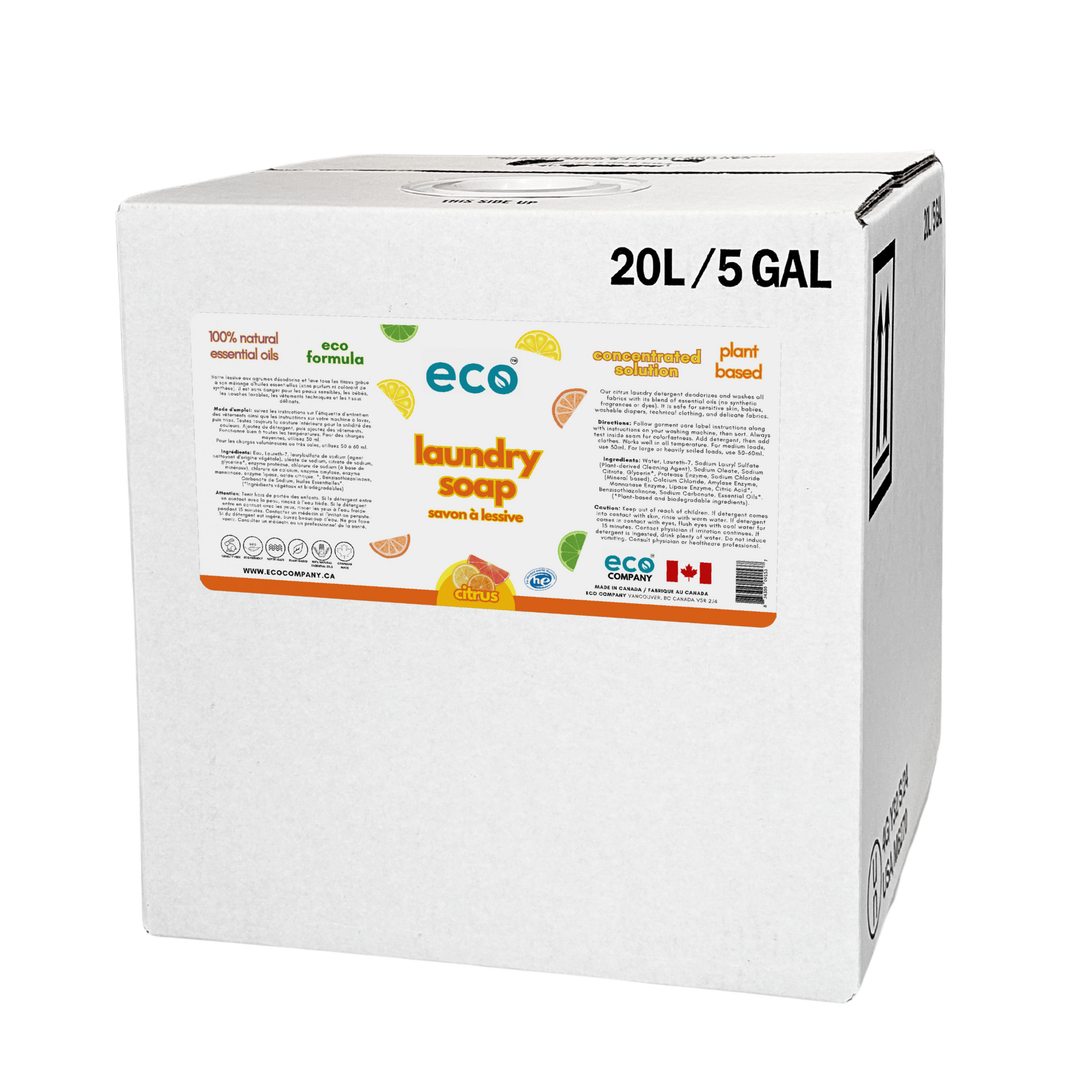 Refill box of Eco Laundry Soap - Citrus.
