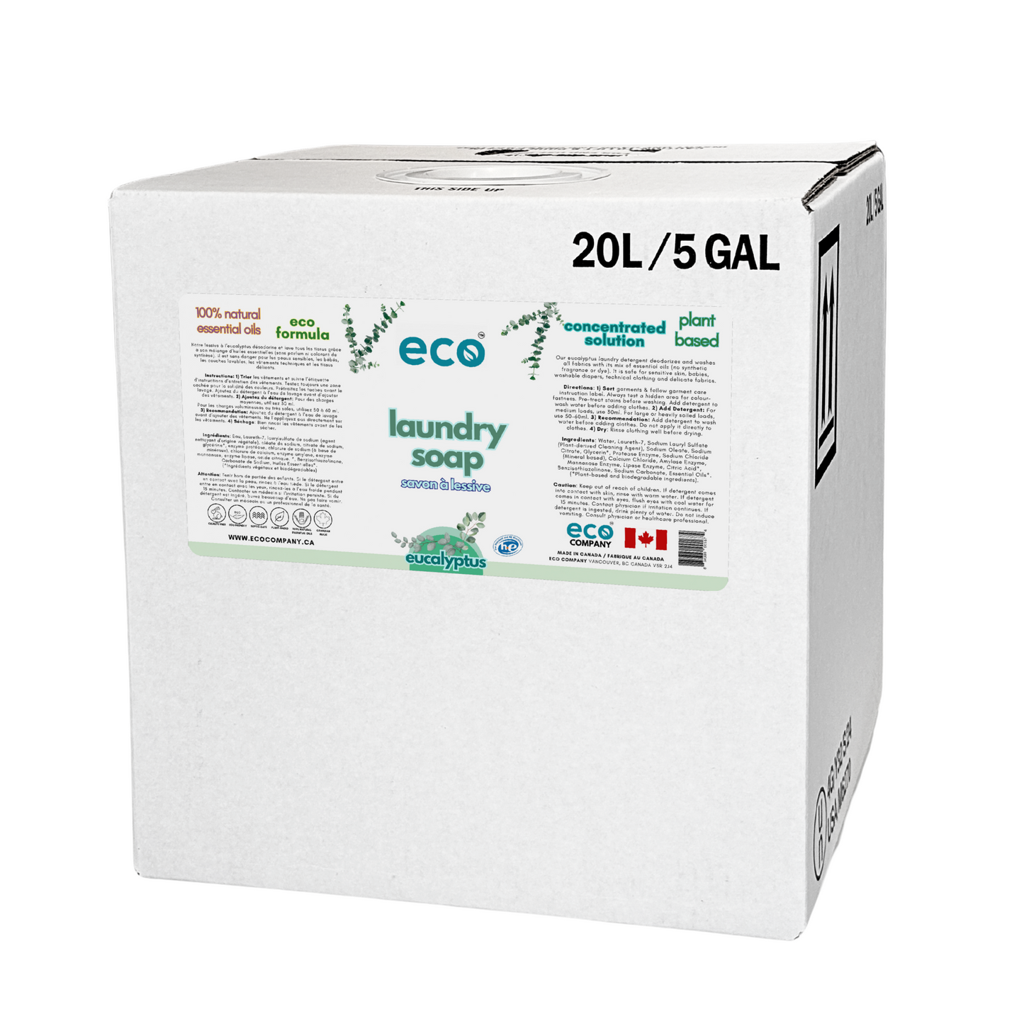 Refill box of Eco Laundry Soap - Eucalyptus.