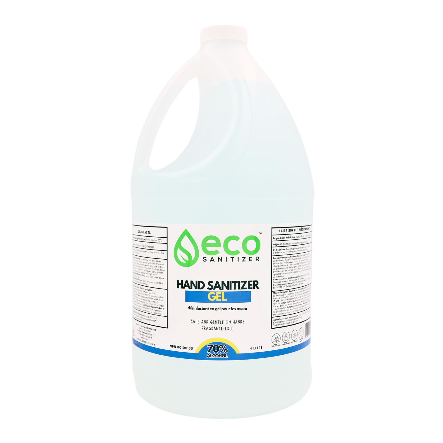 Canada wholesale bulk hand sanitizer gel in a 4 liter jug, perfect for sanitizer refills.