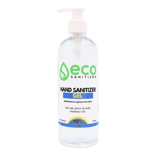 Canada wholesale bulk hand sanitizer gel in a 500mL bottle, suitable as a sanitizer refill for travel bottles.