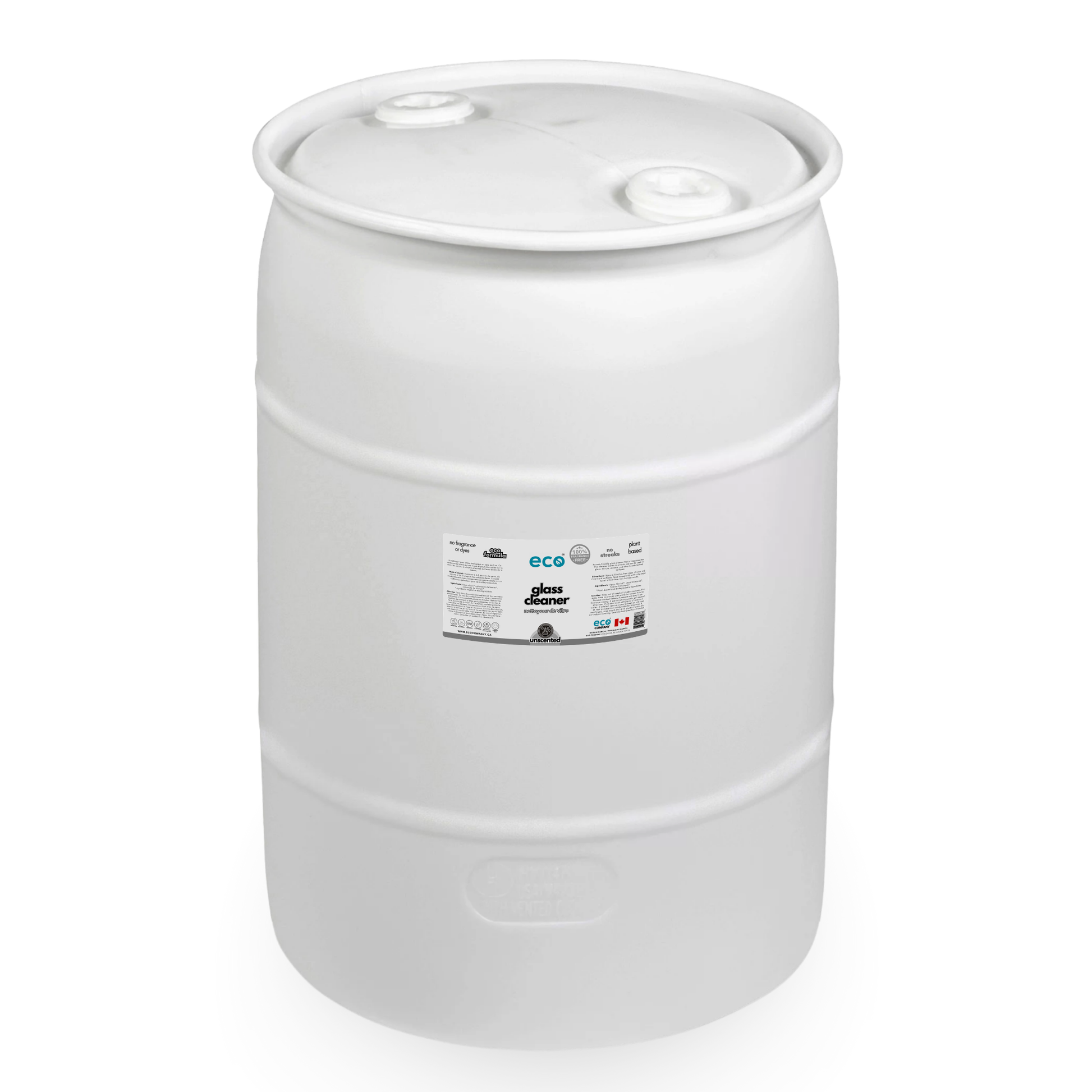 200L / 55G drum of eco glass cleaner unscented for wholesale, perfect for zero-waste stores, eco-friendly retailers, plastic-free shops, and bulk refill stores.