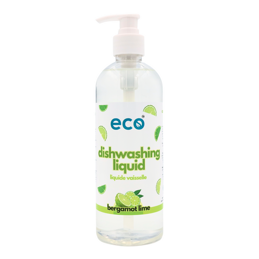 Eco dish soap bergamot lime in a 500ml ready-to-use bottle for wholesale, ideal for eco-friendly retailers.