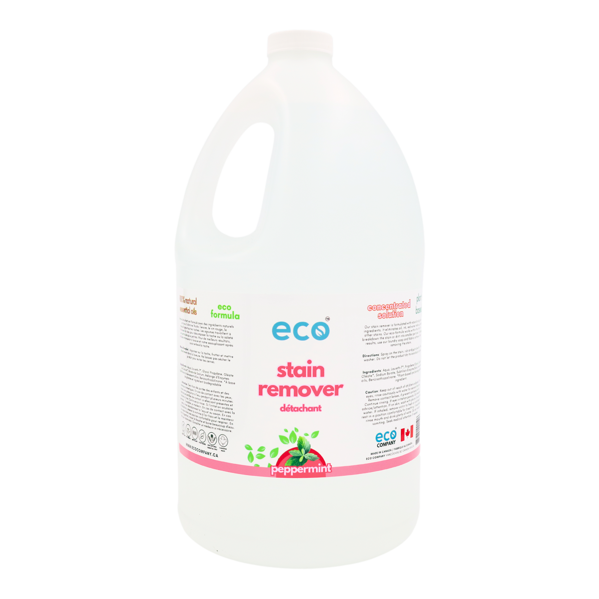 Eco-friendly fabric stain remover in a 4 liter jug for wholesale, perfect for customers to bulk up on stain remover and refill their own bottles. 