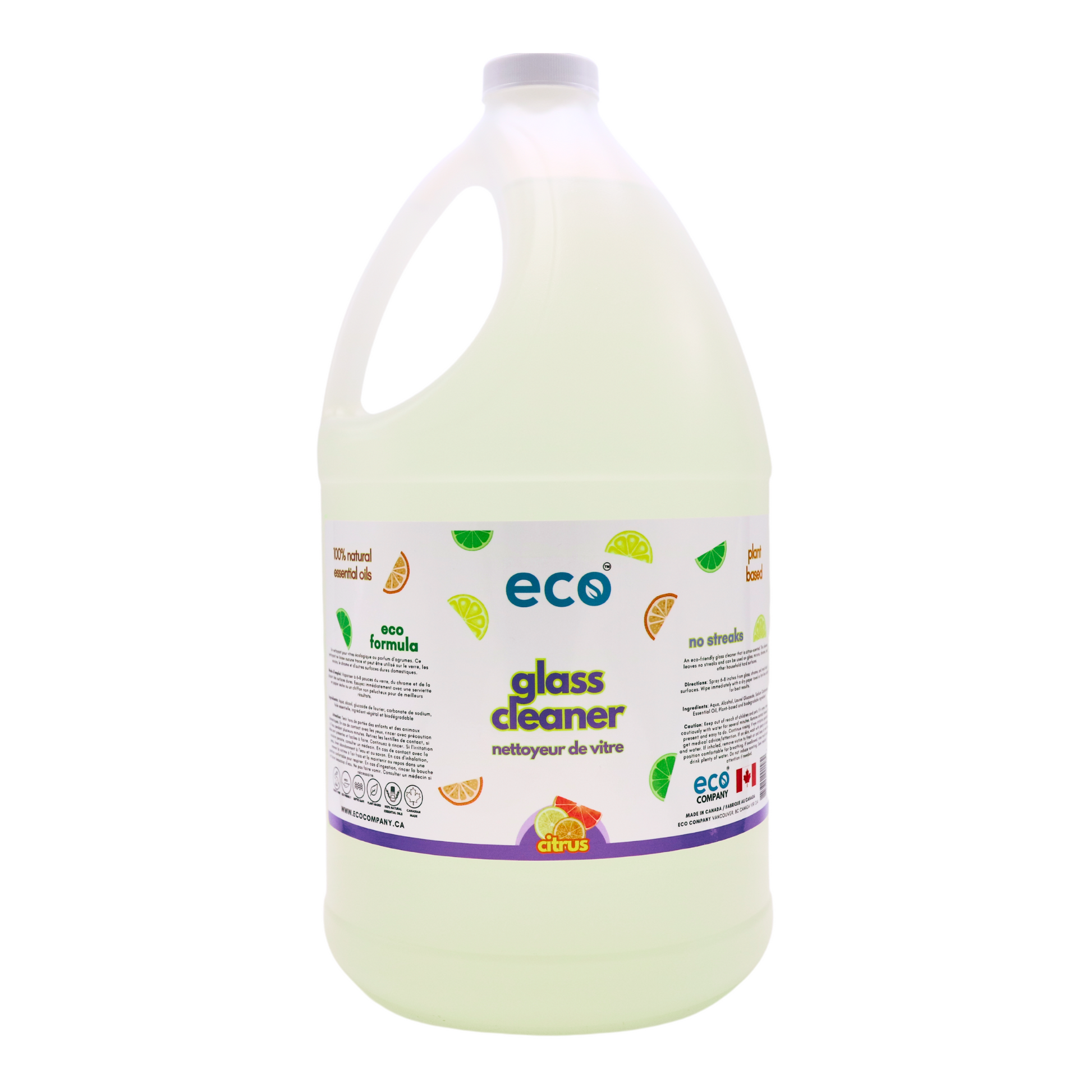 Eco-friendly glass cleaner in a 4 liter jug for wholesale, perfect for customers to bulk up on glass cleaner and refill their own bottles. 