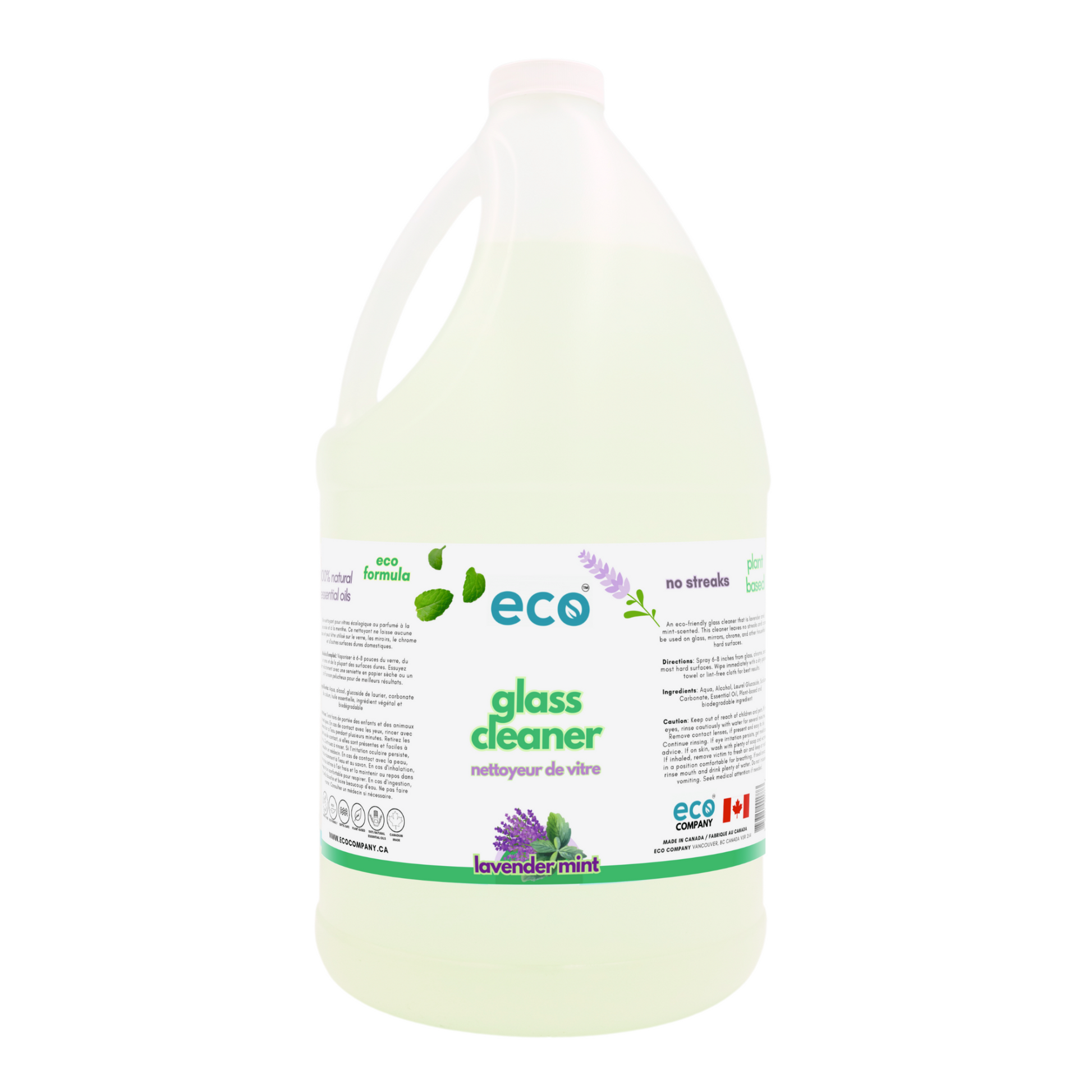 Eco-friendly glass cleaner in a 4 liter jug for wholesale, perfect for customers to bulk up on glass cleaner and refill their own bottles. 