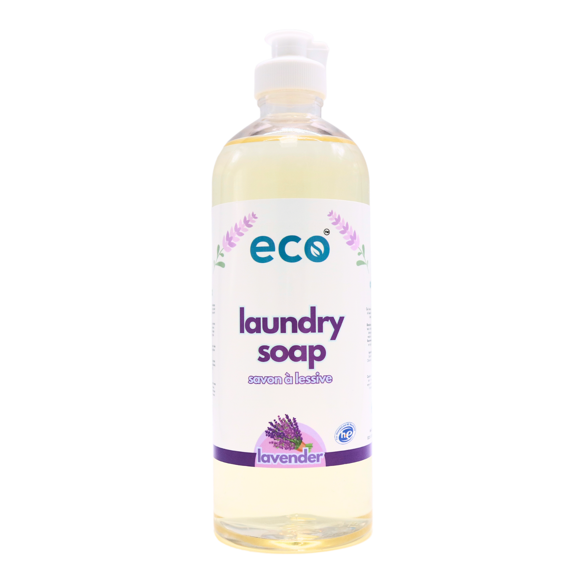 Eco laundry detergent lavender in a 500ml ready-to-use bottle for wholesale, ideal for eco-friendly retailers.