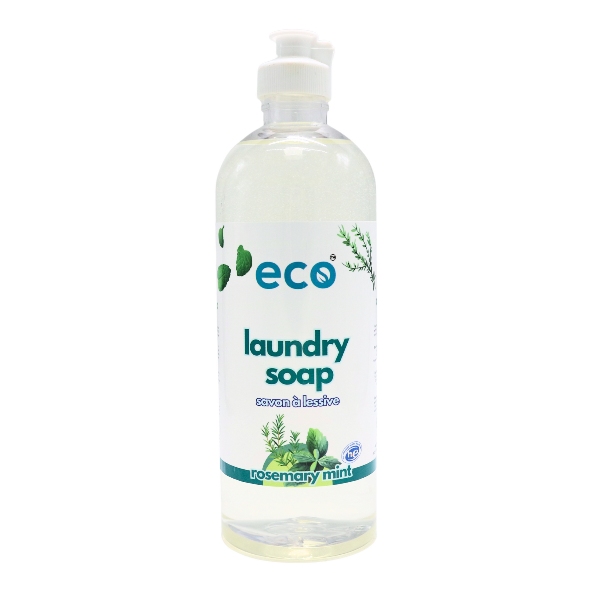 Eco laundry detergent rosemary mint in a 500ml ready-to-use bottle for wholesale, ideal for eco-friendly retailers.