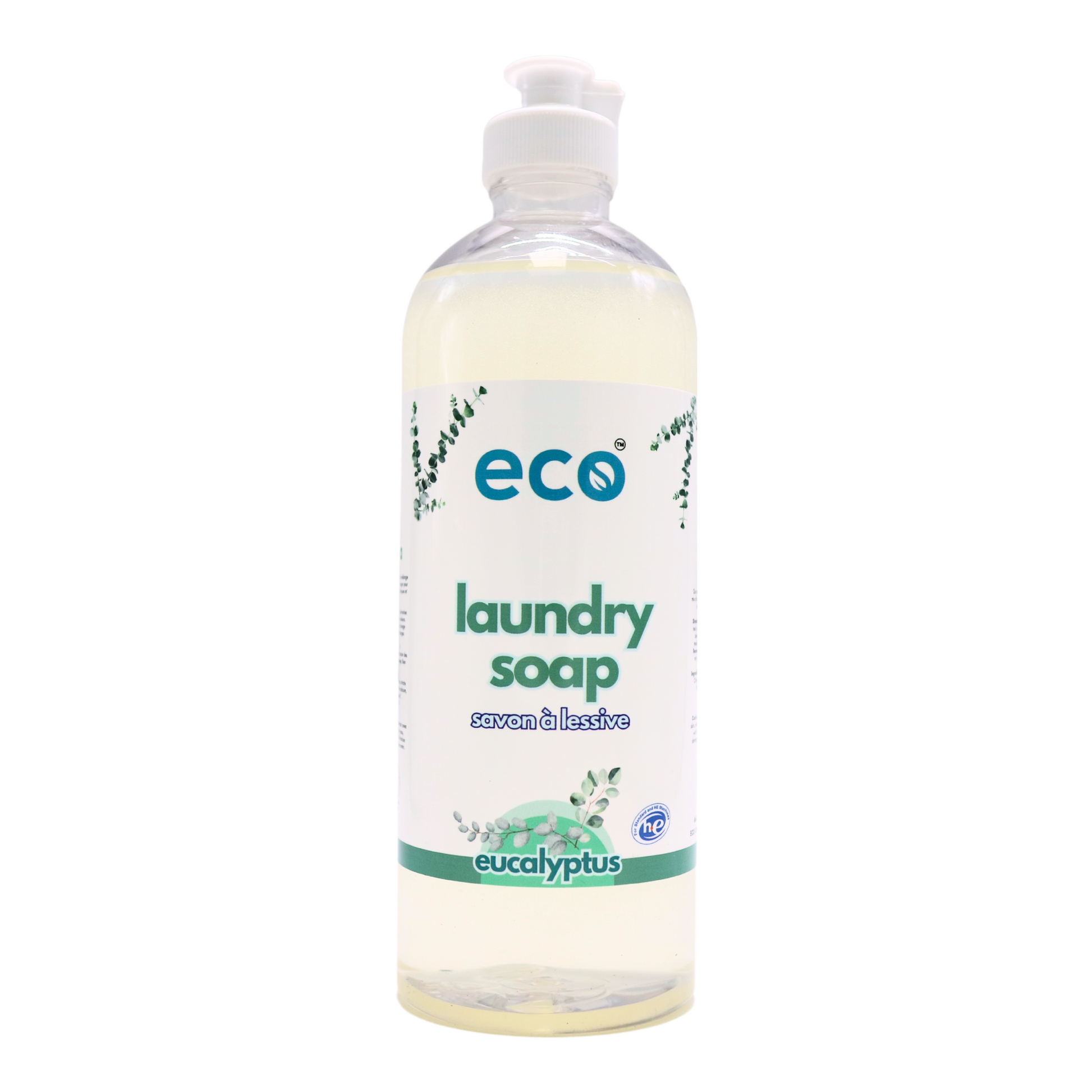 Eco laundry soap eucalyptus in a 500ml ready-to-use bottle for wholesale, ideal for eco-friendly retailers.